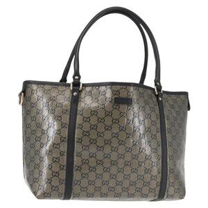 GUCCI GG Crystal Tote Bag Gold Navy 197953 Auth 142538